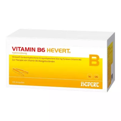 VITAMIN B6 HEVERT Ampuller, 100X2 ml VITAMIN B6 HEVERT Ampuller, 100X2 ml