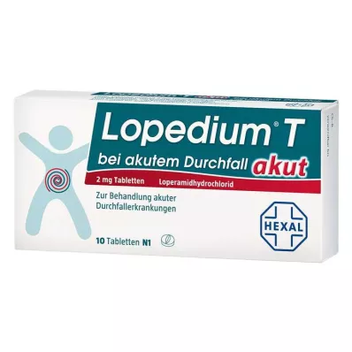Lopedium T akut til akut diarré tabletter, 10 stk