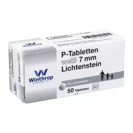 P TABLETTEN hvid 7 mm deling, 50 stk