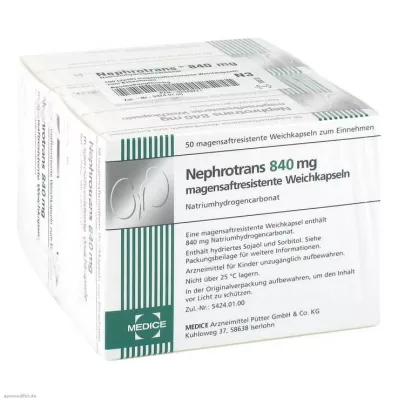 NEPHROTRANS 840 mg enterokapsler, 100 stk