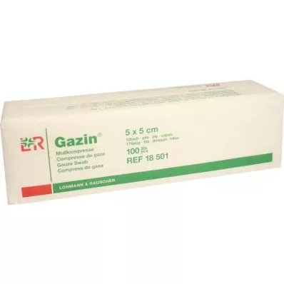GAZIN Gaze komp. 5x5 cm usteril 12x op, 100 stk GAZIN Gaze komp. 5x5 cm usteril 12x op, 100 stk