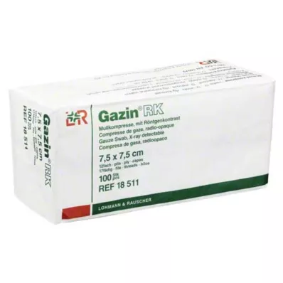 GAZIN Gaze komp. 7,5x7,5 cm usteril 12x RK, 100 stk