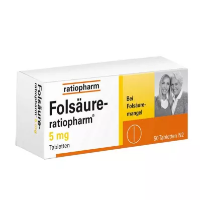 FOLSÄURE-RATIOPHARM 5 mg tabletter, 50 stk FOLSÄURE-RATIOPHARM 5 mg tabletter, 50 stk
