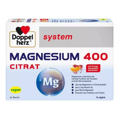 DOPPELHERZ Magnesium 400 citrat systemgranulat, 20 stk