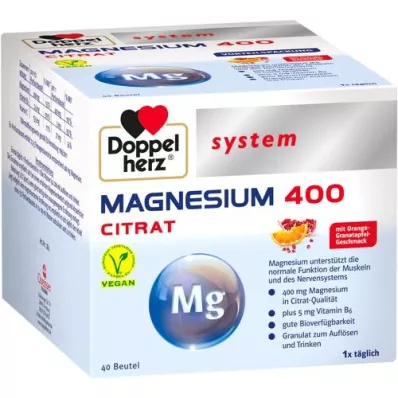 DOPPELHERZ Magnesium 400 citrat systemgranulat, 40 stk