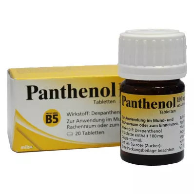 PANTHENOL 100 mg Jenapharm tabletter, 20 stk PANTHENOL 100 mg Jenapharm tabletter, 20 stk