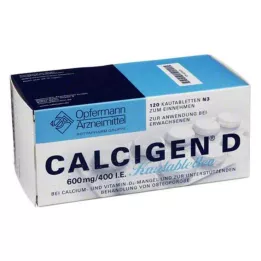 CALCIGEN D 600 mg/400 I.E. tyggetabletter, 120 kapsler