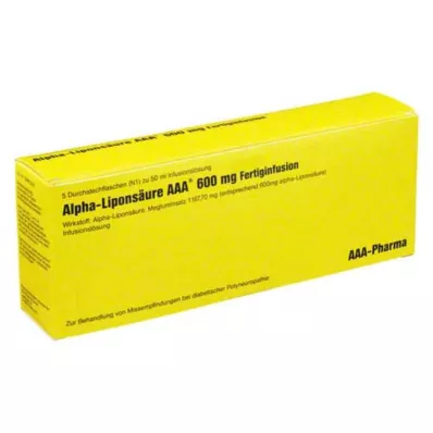 ALPHA LIPONSÄURE AAA 600 mg injektionshætteglas, 5X50 ml