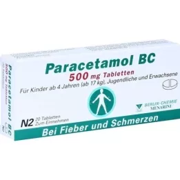PARACETAMOL BC 500 mg tabletter, 20 stk