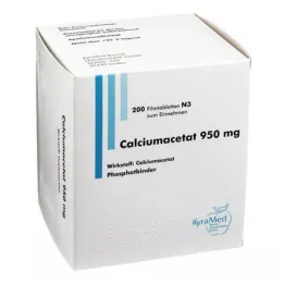 CALCIUMACETAT 950 mg filmovertrukne tabletter, 200 stk