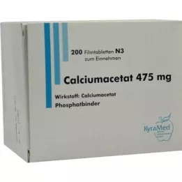 CALCIUMACETAT 475 mg filmovertrukne tabletter, 200 stk