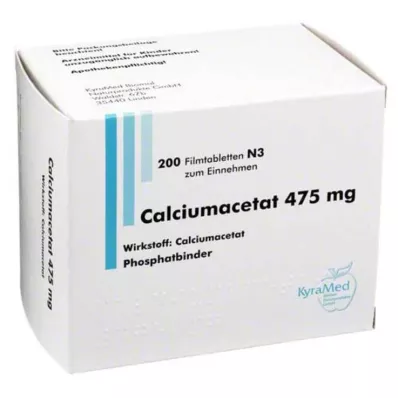 CALCIUMACETAT 475 mg filmovertrukne tabletter, 200 stk