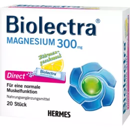 BIOLECTRA Magnesium 300 mg direkte citronstænger, 20 stk