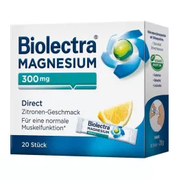 BIOLECTRA Magnesium 300 mg direkte citronstænger, 20 stk