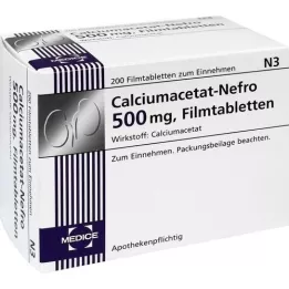 CALCIUMACETAT NEFRO 500 mg filmovertrukne tabletter, 200 stk