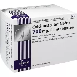 CALCIUMACETAT NEFRO 700 mg filmovertrukne tabletter, 200 stk
