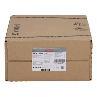 Glucose 50% B.Braun injektionsflasker, 20X100 ml