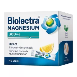 BIOLECTRA Magnesium 300 mg Direct Lemon Sticks, 40 stk