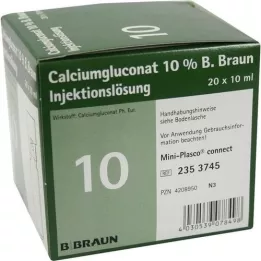 CALCIUMGLUCONAT 10% MPC Injektionsvæske, opløsning, 20X10 ml