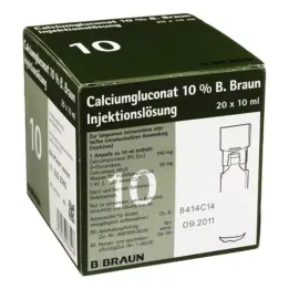 CALCIUMGLUCONAT 10% MPC Injektionsvæske, opløsning, 20X10 ml