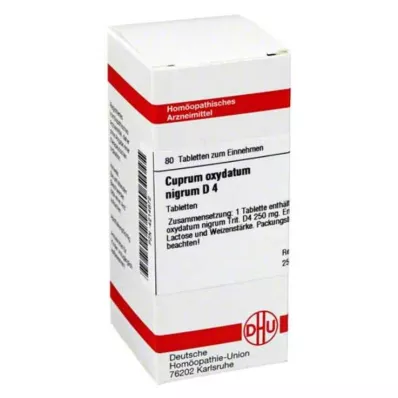 CUPRUM OXYDATUM nigrum D 4 tabletter, 80 stk