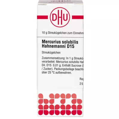 MERCURIUS SOLUBILIS Hahnemanni D 15 kugler, 10 g