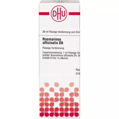 ROSMARINUS OFFICINALIS D 6 fortynding, 20 ml