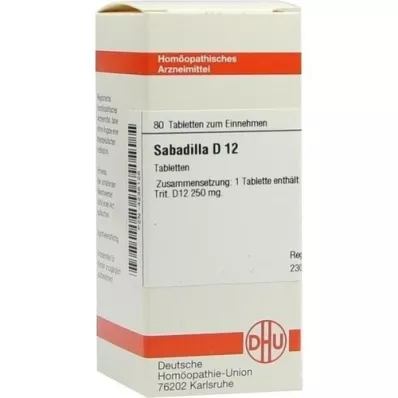 SABADILLA D 12 tabletter, 80 kapsler