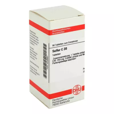 SULFUR C 30 Tabletter, 80 Kapsler