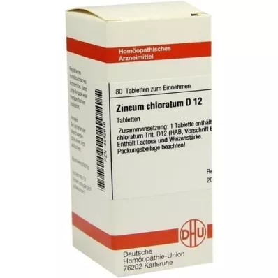 ZINCUM CHLORATUM D 12 tabletter, 80 kapsler