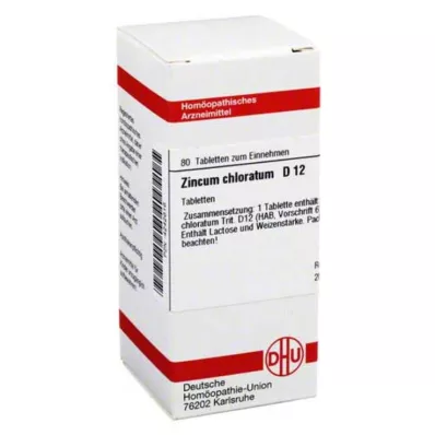 ZINCUM CHLORATUM D 12 tabletter, 80 kapsler