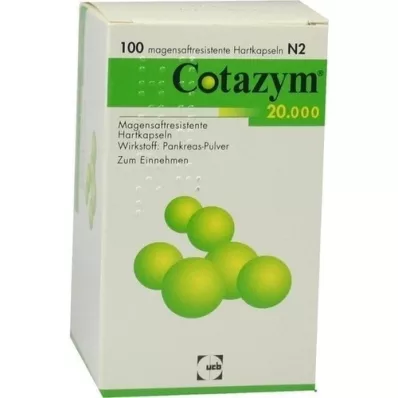 COTAZYM 20.000 pellets enterokapsler, 100 stk