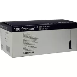 STERICAN Kanyler 23 Gx3 1/5 0,6x80 mm, 100 stk