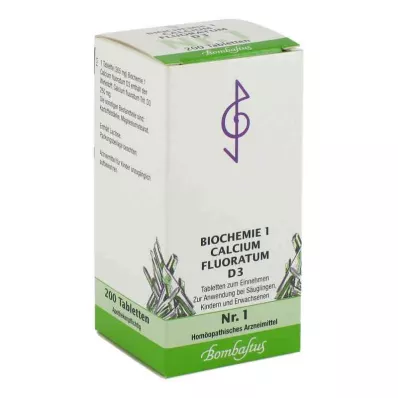 BIOCHEMIE 1 Calcium fluoratum D 3 tabletter, 200 kapsler BIOCHEMIE 1 Calcium fluoratum D 3 tabletter, 200 kapsler