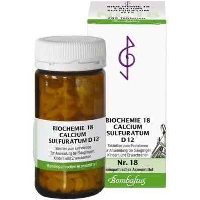 BIOCHEMIE 18 Calcium sulphuratum D 12 tabletter, 200 kapsler