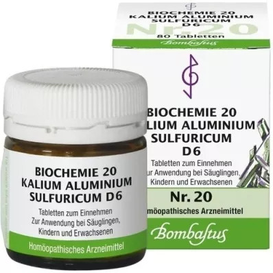 BIOCHEMIE 20 Kalium aluminium sulphuricum D 6 tabletter, 80 stk