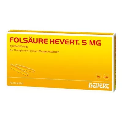 FOLSÄURE HEVERT 5 mg ampuller, 10 stk