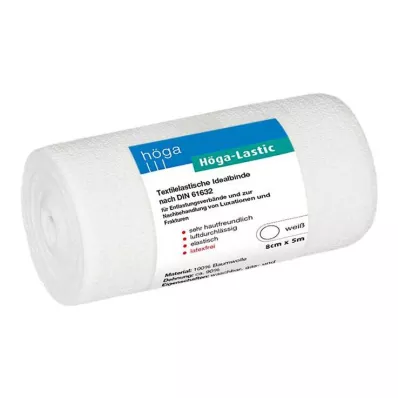 HÖGA-LASTIC Ideal bandage 8 cmx5 m m. cellofan, 1 stk HÖGA-LASTIC Ideal bandage 8 cmx5 m m. cellofan, 1 stk