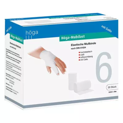 HÖGA-MUBILAST Fikseringsbandage 6 cmx4 m. cellofan, 1 stk