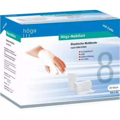 HÖGA-MUBILAST Fikseringsbandage 8 cmx4 m. cellofan, 1 stk