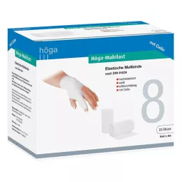 HÖGA-MUBILAST Fikseringsbandage 8 cmx4 m. cellofan, 1 stk