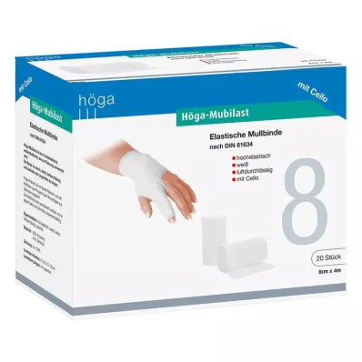 HÖGA-MUBILAST Fikseringsbandage 8 cmx4 m. cellofan, 1 stk