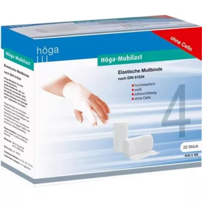 HÖGA-MUBILAST Fikseringsbandage 4 cmx4 m uden cellofan, 20 stk