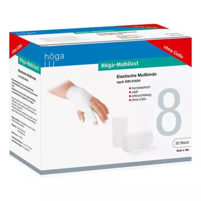 HÖGA-MUBILAST Fikseringsbandage 8 cmx4 m uden cellofan, 20 stk
