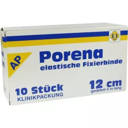 PORENA Elastisk gazebind 12 cm hvid uden cello, 10 stk