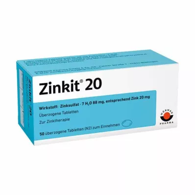 ZINKIT 20 overtrækstabletter, 50 stk