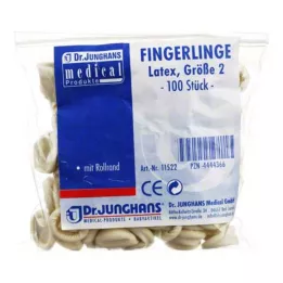 FINGERLING OP Latex størrelse 2 rullet, 100 stk