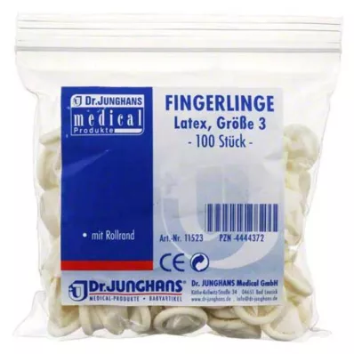 FINGERLING OP Latex størrelse 3 rullet, 100 stk