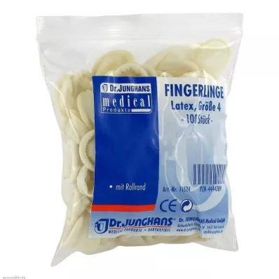 FINGERLING OP Latex størrelse 4 rullet, 100 stk