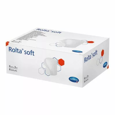 ROLTA blød syntetisk bomuldsbandage 6 cmx3 m, 6 stk